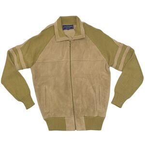Robert Alexander Italy Leather suede jacket Sz M varsity chore shacket Preppy